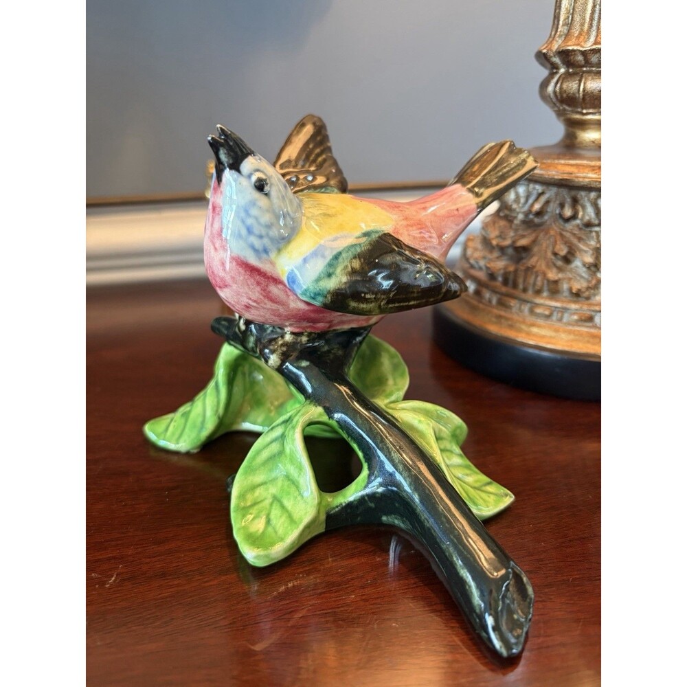 Vintage Stangl Pottery Bunting Bird Hand Painted Signed 4.5" Tall